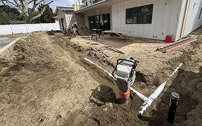 Residential plumbing rough-in during new build